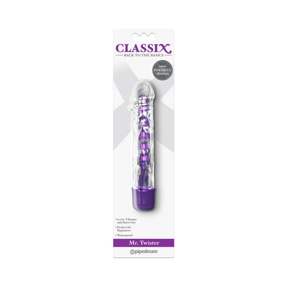Classix Mr. Twister 6.5 inches Vibrator and Sleeve Set Purple