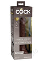 King Cock Elite Dual Density Silicone Dildo 7 inch Chocolate in packaging, showcasing its realistic design and features.