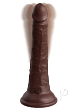 King Cock Elite 7 Inch Vibrating Silicone Dildo Chocolate - realistic design with dual density silicone for natural feel.