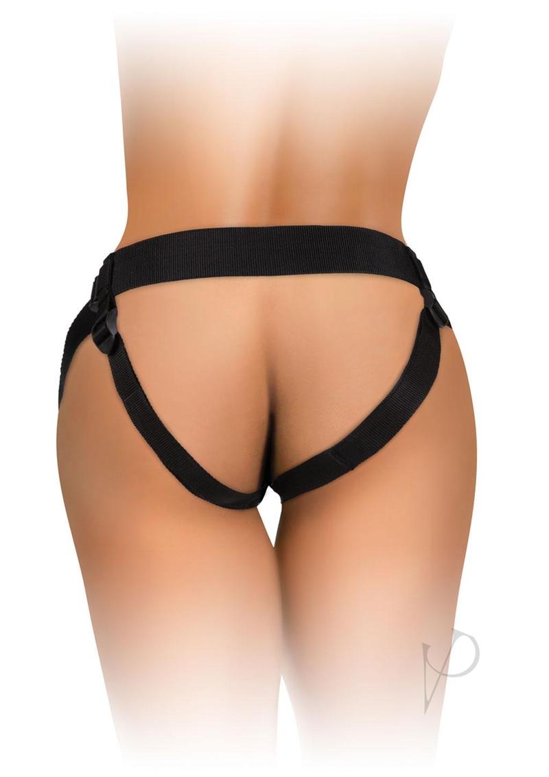 King Cock Elite Vibrating Body Dock Kit 8 Inch Vanilla harness design with adjustable straps for enhanced hands-free play.