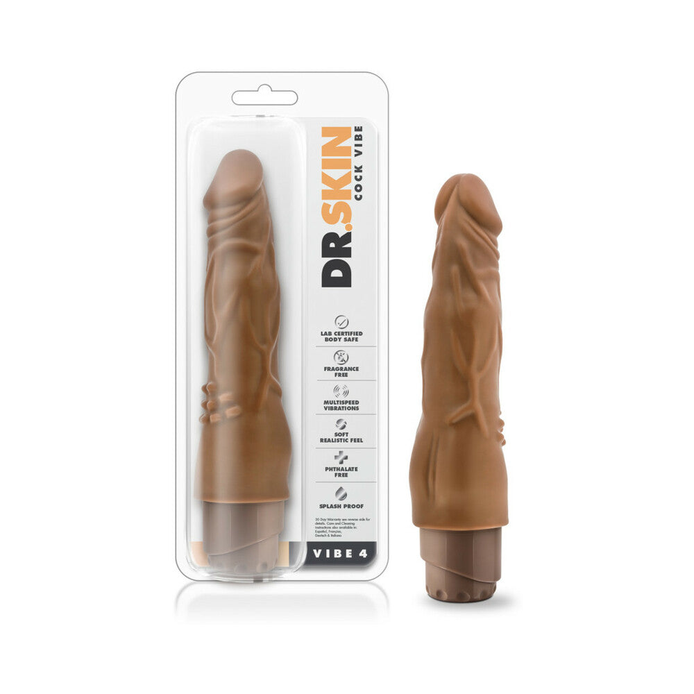 Dr. Skin Vibe 4 Realistic 8 inches Vibrating Dildo Tan