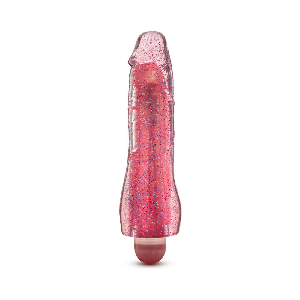 Blush Glow Dicks Molly Color Changing 8 inches Vibrating Dildo Glitter Pink