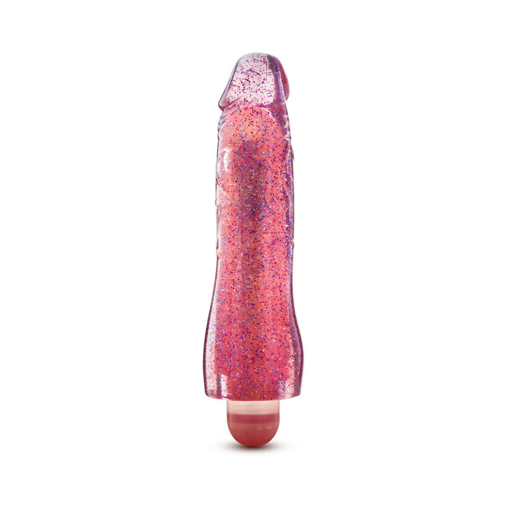 Blush Glow Dicks Molly Color Changing 8 inches Vibrating Dildo Glitter Pink