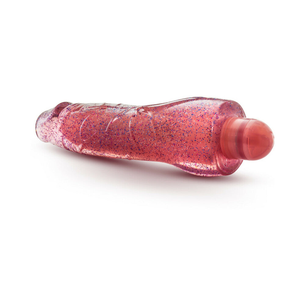 Blush Glow Dicks Molly Color Changing 8 inches Vibrating Dildo Glitter Pink