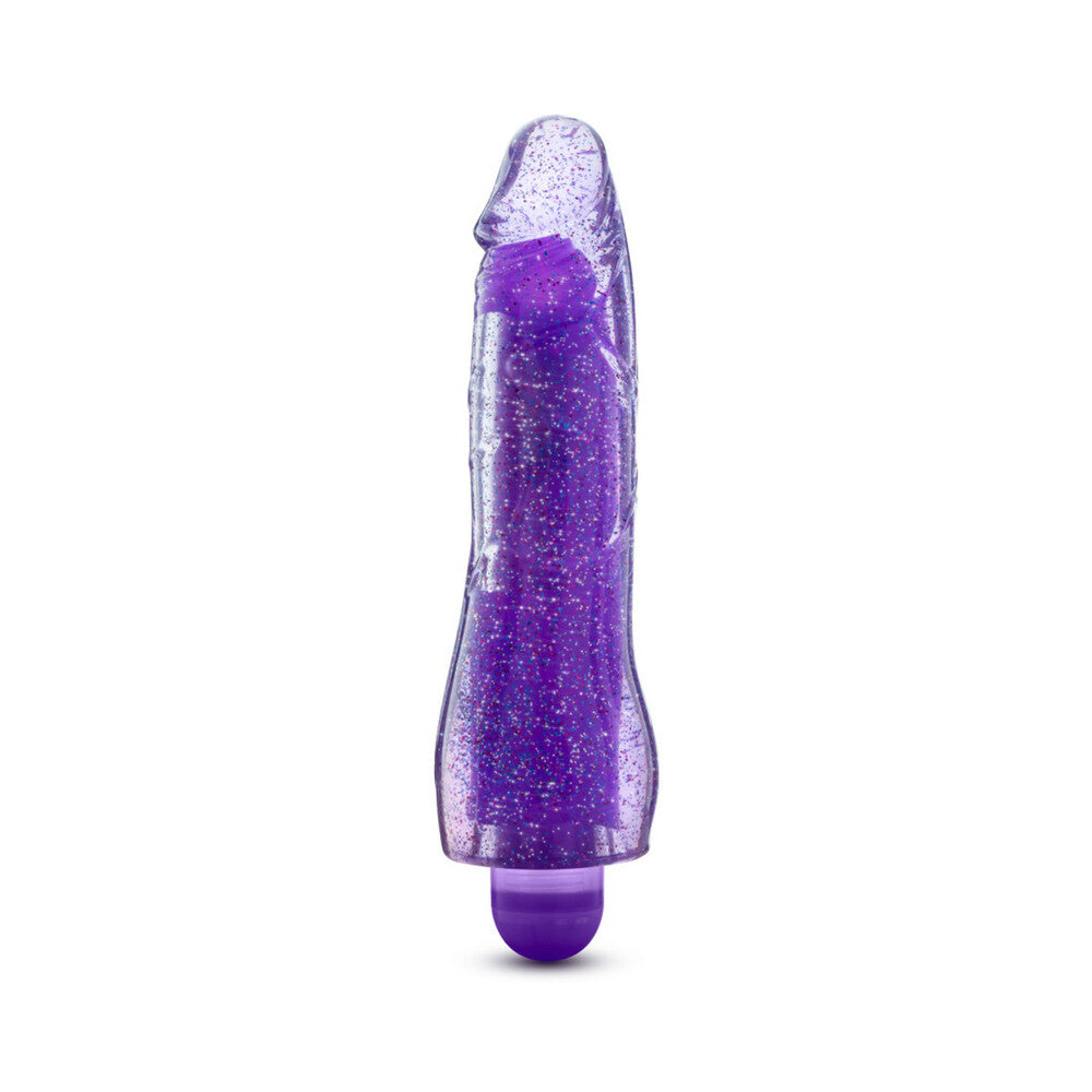 Glow Dicks Molly Color Changing 8 inches Vibrating Dildo Glitter Purple
