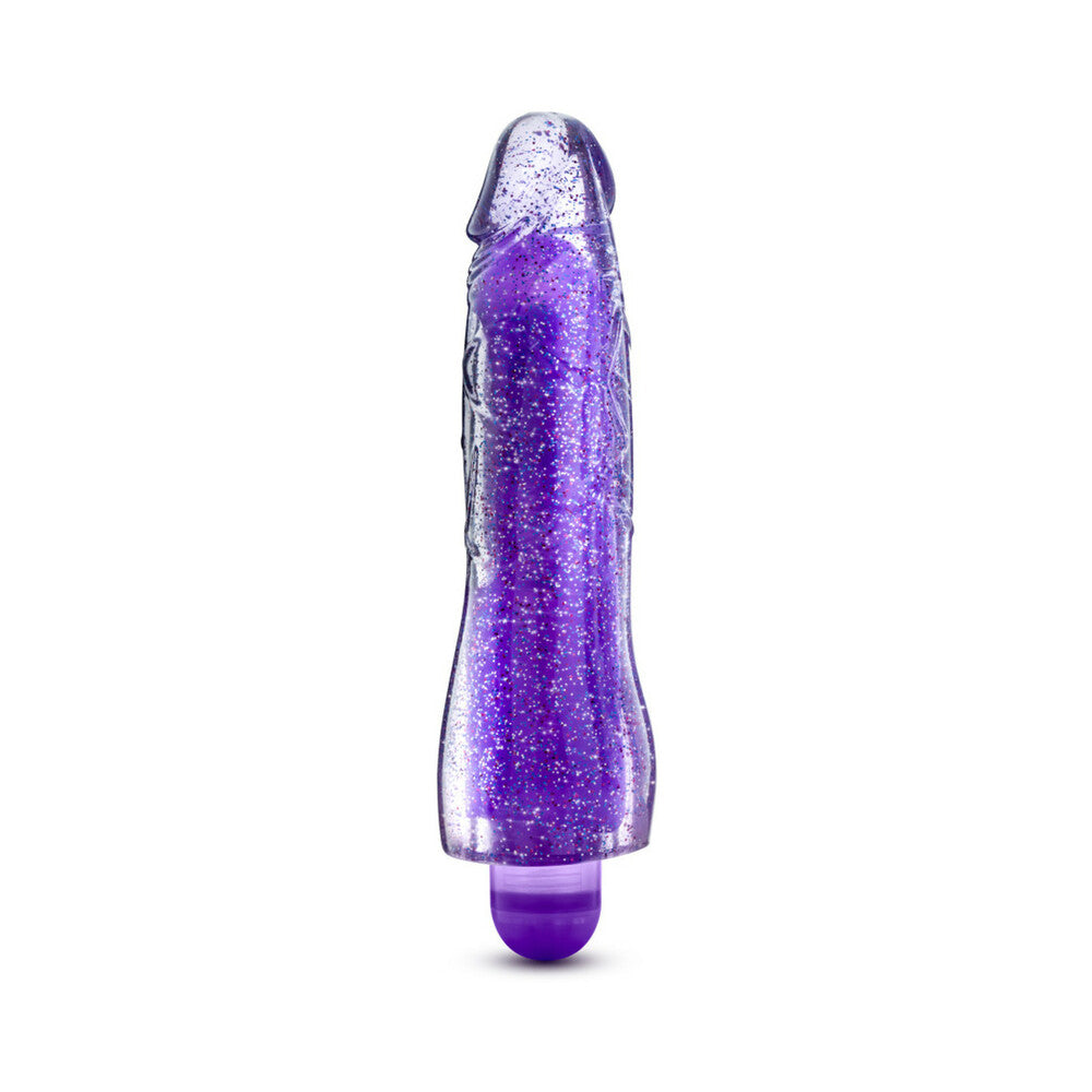 Glow Dicks Molly Color Changing 8 inches Vibrating Dildo Glitter Purple