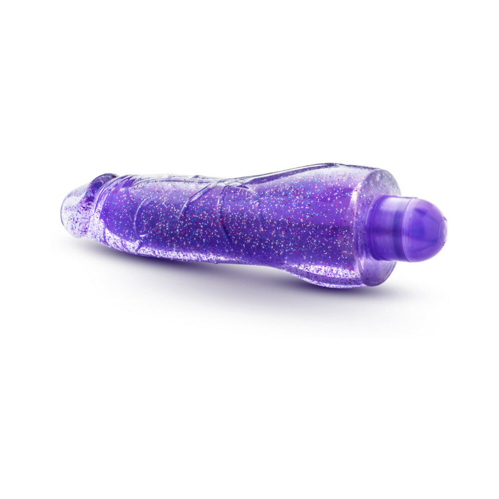 Glow Dicks Molly Color Changing 8 inches Vibrating Dildo Glitter Purple