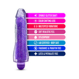 Glow Dicks Molly Color Changing 8 inches Vibrating Dildo Glitter Purple