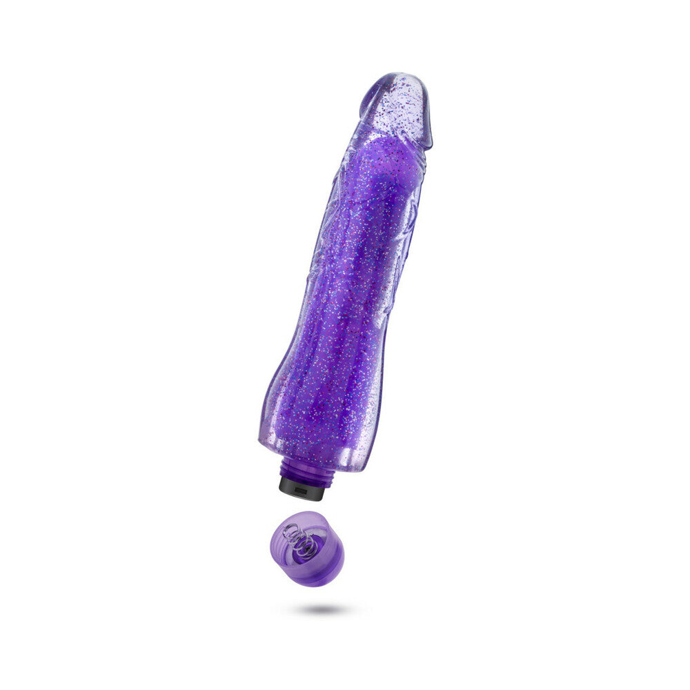 Glow Dicks Molly Color Changing 8 inches Vibrating Dildo Glitter Purple