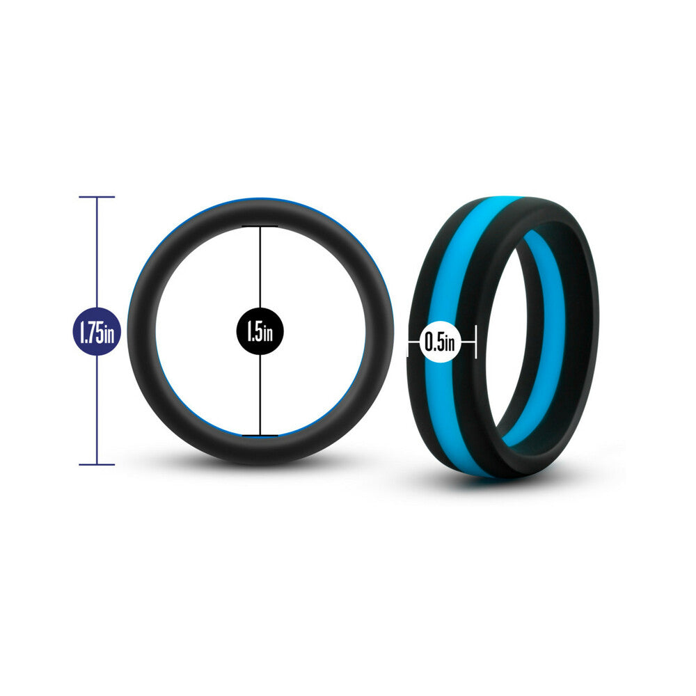 Blush Performance Silicone Go Pro Cock Ring Black/Indigo/Black