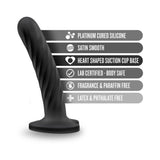 Temptasia Twist 5.5 inches Curved Dildo with Heart-Shaped Suction Cup Medium Black