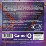 Cloud 9 Camel Toe Shaped Vibrator With Remote back packaging features, dimensions, and technical specifications.
