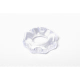 Rock Solid The Gear Cock Ring Clear, a clear industrial-shaped ring for enhanced erections.