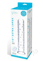 Glas Extra Large Glass Dildo 10 inch Clear in packaging showcasing its luxurious design and features.