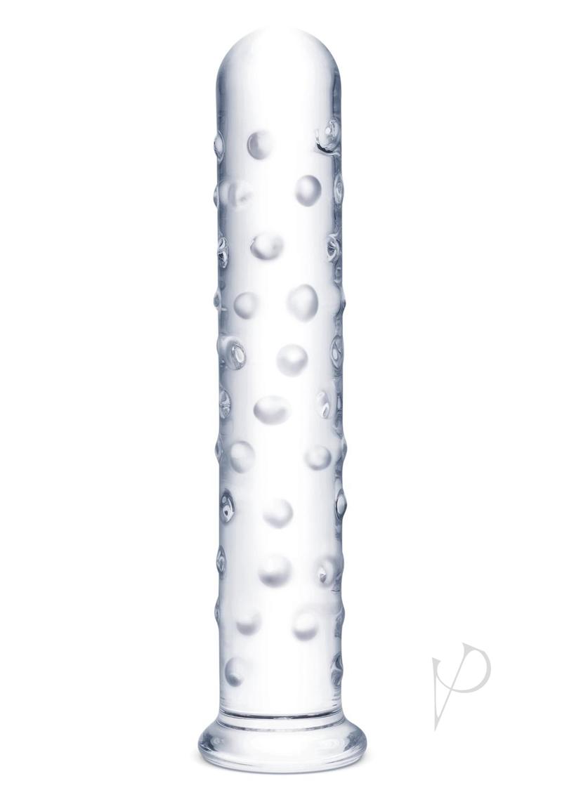 Glas Extra Large Glass Dildo 10 inch Clear with smooth, textured shaft for stimulating pleasure.