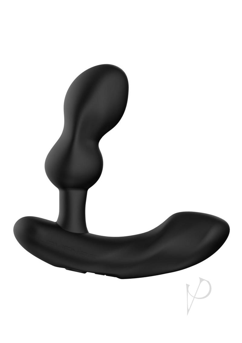 Lovense Edge 2 Silicone Prostate Massager Black, adjustable silicone toy with dual motors for P-spot stimulation.