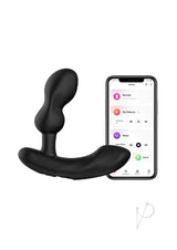 Lovense Edge 2 Silicone Prostate Massager Black with smartphone app for remote control and customization.