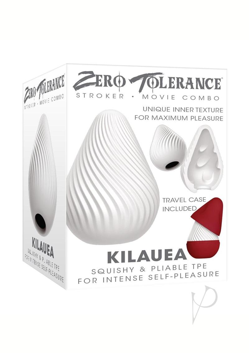 Zero Tolerance Kilauea Volcano Stroker White Red packaging showcasing its unique design and features for pleasure.