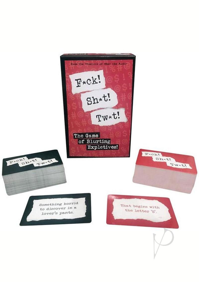 Kheper Games F*ck Sh*t Tw*t Adult Card Game box and cards for a fun party experience.