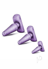 B Yours Anal Trainer Kit Purple Swirl three-piece plug set in beautiful purple swirl design.