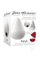 Zero Tolerance Fuji Volcano Stroker White Red packaging showcasing its innovative design and features for pleasure.