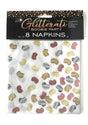 Glitterati Boobie Party Napkins 8 per Pack Multicolor with playful boobie prints in rose gold, gold, silver, and bronze.