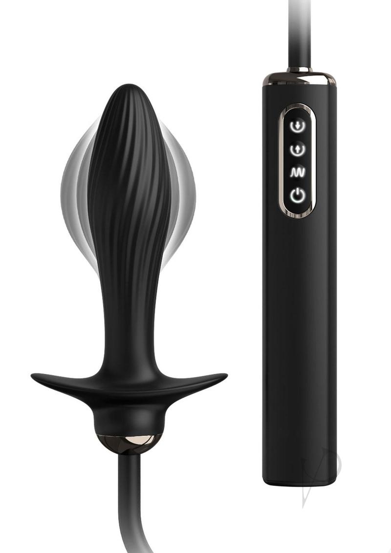 Anal Fantasy Elite Auto-Throb Inflatable Vibrating Plug featuring a sleek design and control panel for customizable pleasure.