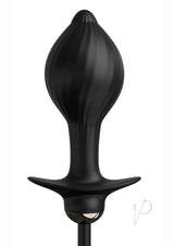 Anal Fantasy Elite Auto-Throb Inflatable Vibrating Plug showcasing a sleek black silicone design for enhanced pleasure.