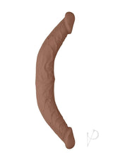 RealRock Skin Realistic Double Dildo 14 inch Caramel displayed in lifelike design and warm caramel color.