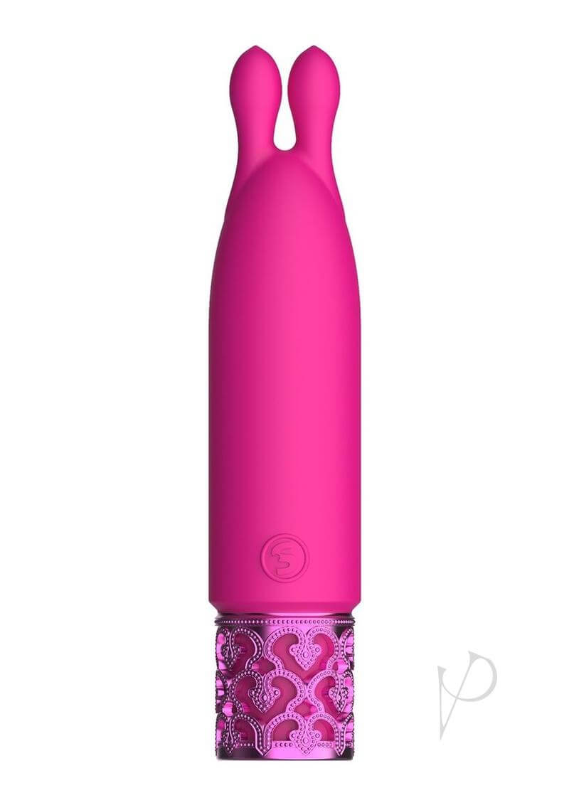 Royal Gems Twinkle Silicone Rechargeable Bullet Pink in vibrant pink with a unique Twinkle tip design.