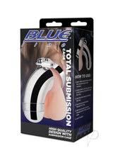 Total Submission Cage Stainless Steel packaging showcasing high-quality design for BDSM and chastity exploration.