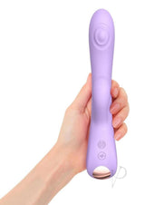 Bunny and Clyde Silicone Rabbit Vibrator Viva Mauve in hand showcasing its elegant design and functionality.
