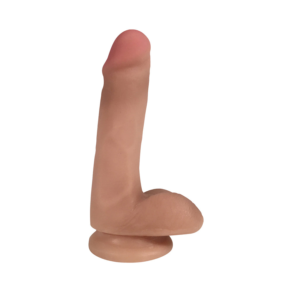 Curve Toys Easy Riders 6 inches Dual Density Dildo with Balls & Suction Cup Beige