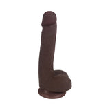 Curve Toys Easy Riders 7 inches Dual Density Dildo with Balls & Suction Cup Brown