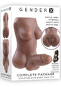Gender X The Complete Package Full Body Stroker Chocolate with supple orbs and textured sensations.