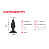 Magic Motion Equinox App Controlled Anal Vibrator specifications including dimensions and features.