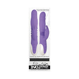 Evolved Thick & Thrust Bunny Rechargeable Thrusting Silicone Rabbit Vibrator Purple