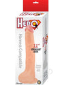 Hero Straight Cock Suction Cup Dildo 11 inch Vanilla in packaging with suction cup base.