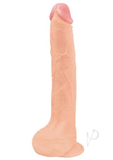 Hero Straight Cock Suction Cup Dildo 11 inch Vanilla with realistic veined texture and sturdy suction base.