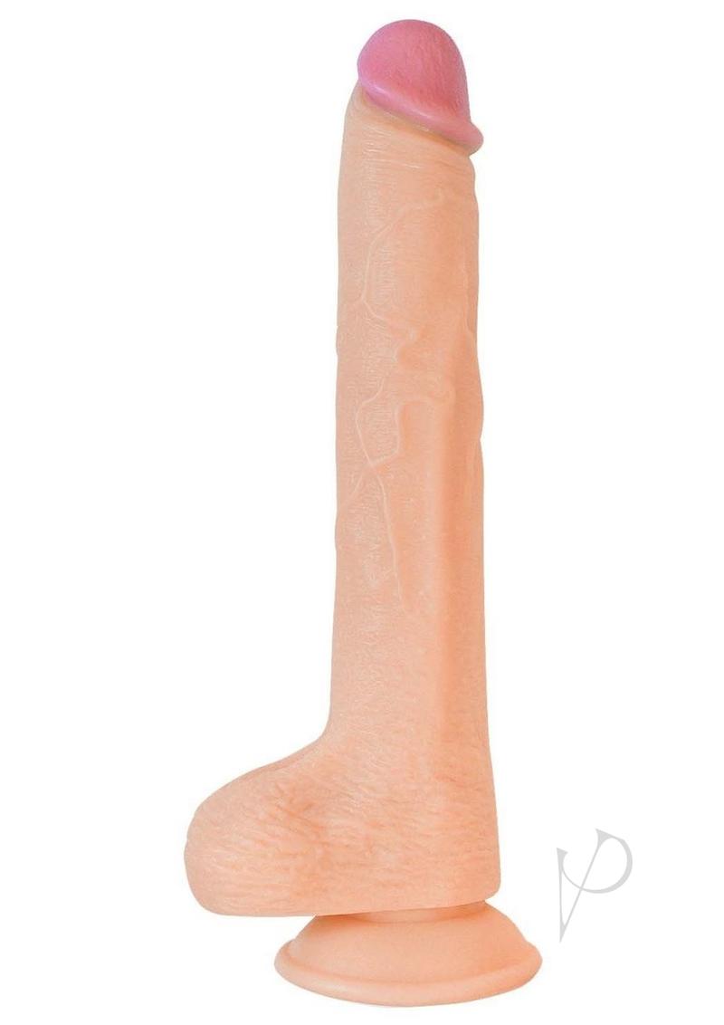 Hero Straight Cock Suction Cup Dildo 11 inch Vanilla with lifelike texture and strong suction cup base.