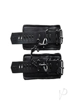 Rouge Leather Wrist Cuffs Black showcasing genuine leather and sturdy design for bondage play.