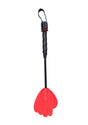 Rouge Mini Leather Hand Riding Crop Red with a hand-shaped tip, perfect for light bondage and sensation play.