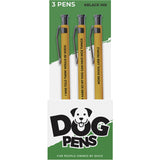 Wood Rocket Dog People Pens 3 Pack featuring humorous dog-themed designs.