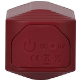This Product Sucks Sucking Clitoral Stimulator Red showing the power button and specifications on a red device.
