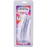 Crystal Jellies Realistic Cock 7 Inches Clear packaging featuring a transparent and textured design.
