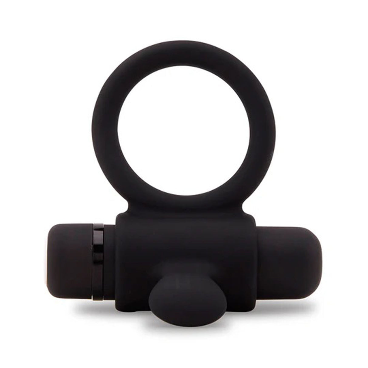 Nu Sensuelle Silicone Bullet Cock Ring Black for shared stimulation with ergonomic design.