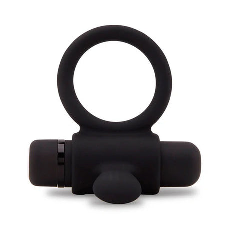 Nu Sensuelle Silicone Bullet Cock Ring Black for shared stimulation with ergonomic design.
