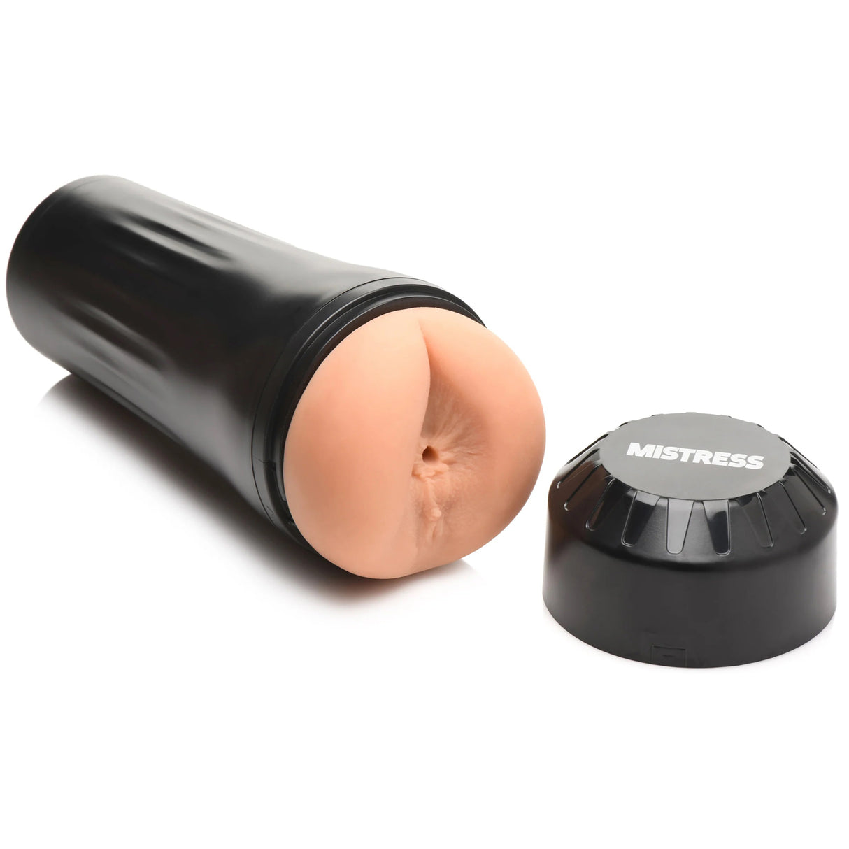 Mistress Vibrating Ass Masturbator Medium with removable cap and lifelike design for customizable solo experiences.