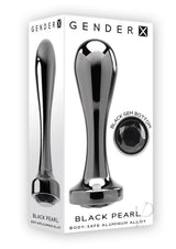 Gender X Black Pearl Aluminum Anal Plug Smoke packaging with black gem bottom and sleek design.