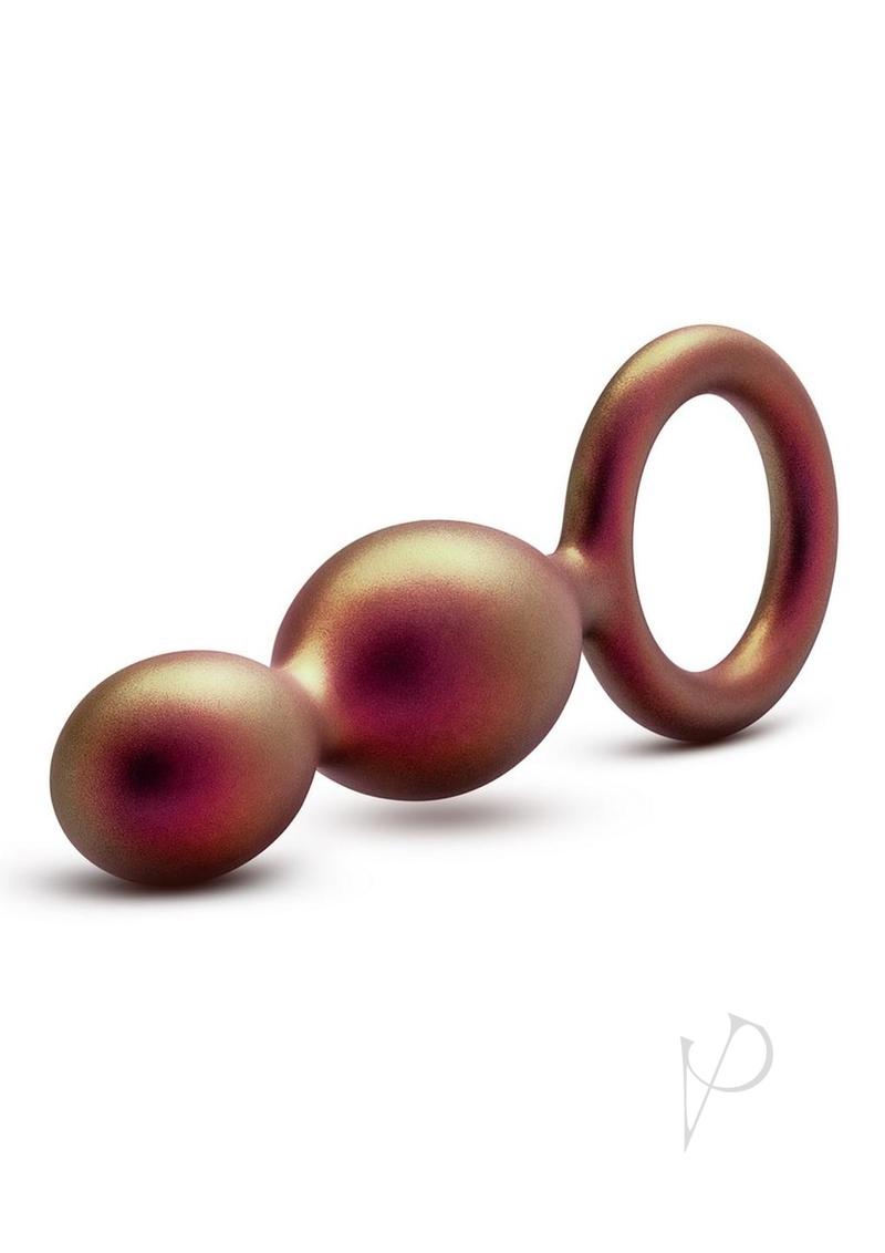 Anal Adventures Matrix Duo Loop Silicone Plug Copper for enhanced backdoor sensations with graduated beads.